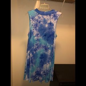 Jodie blue tie-dye T-shirt dress